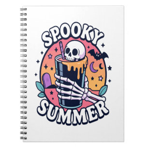 Halloween Spooky Summer Skeleton Drink Notebook