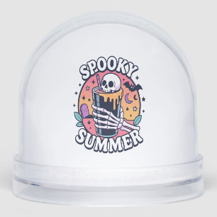 Halloween Spooky Summer Skeleton Drink Snowglobe