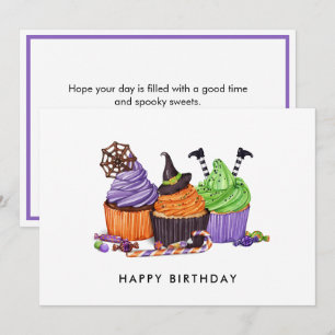 Halloween Spooky Sweet Cupcakes Birthday Card