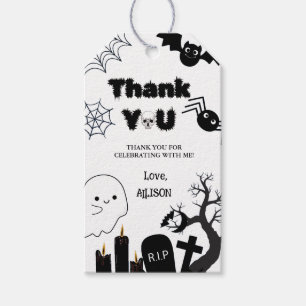 Halloween Spooky Thank You Birthday Gift Tags