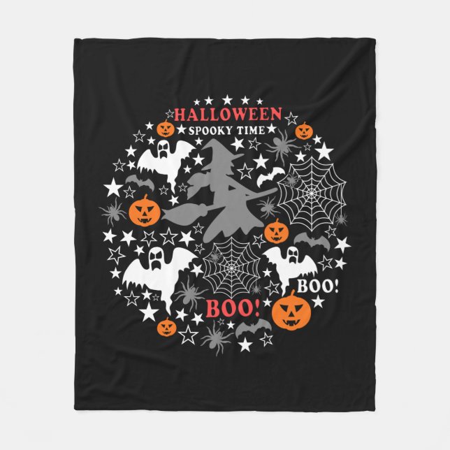 Halloween Spooky Time Fleece Blanket (Front)