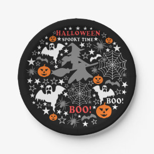 Halloween Spooky Time Paper Plate