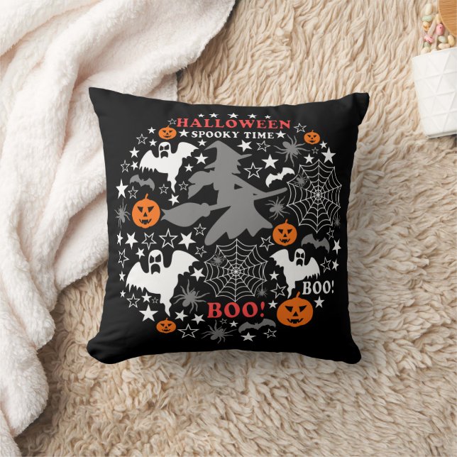 Halloween Spooky Time Throw Pillow (Blanket)