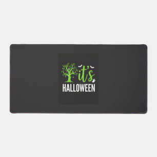 Halloween Spooky Tree Bats Vector Design_1 Desk Mat
