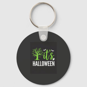 Halloween Spooky Tree Bats Vector Design_1 Keychain