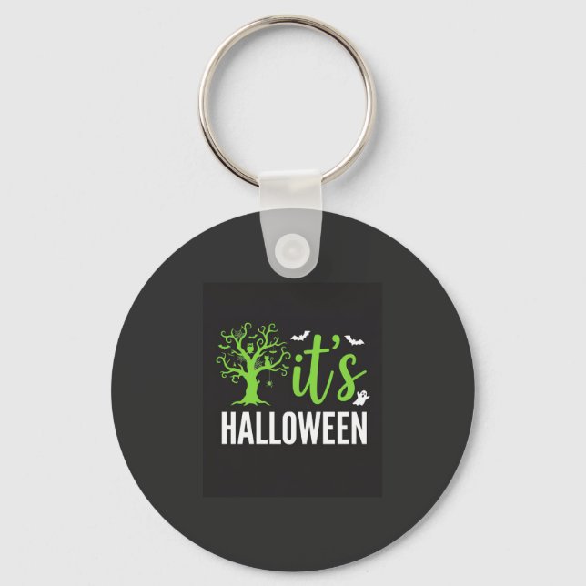 Halloween Spooky Tree Bats Vector Design_1 Keychain (Front)