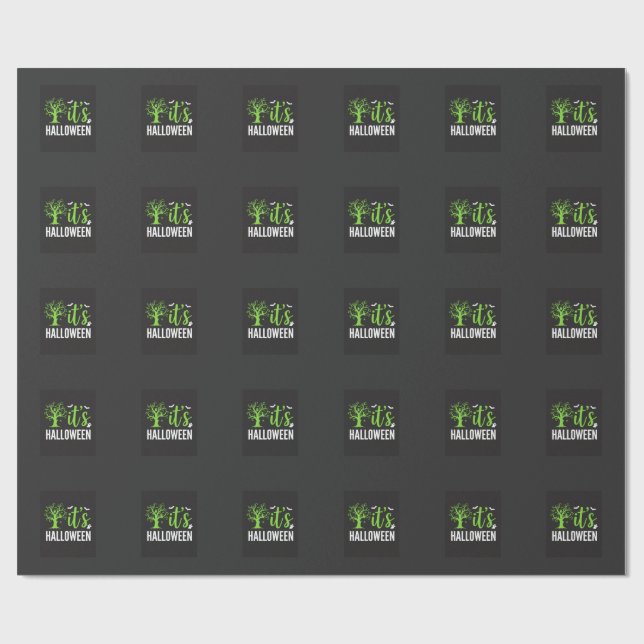Halloween Spooky Tree Bats Vector Design_1 Wrapping Paper (Flat)