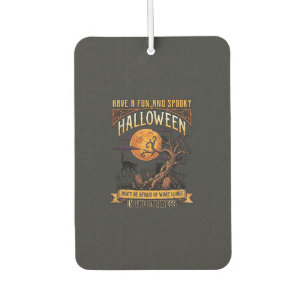 Halloween Spooky Tree Full Moon Black Cat Graveyar Air Freshener