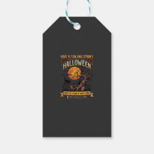 Halloween Spooky Tree Full Moon Black Cat Graveyar Gift Tags