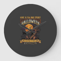 Halloween Spooky Tree Full Moon Black Cat Graveyar