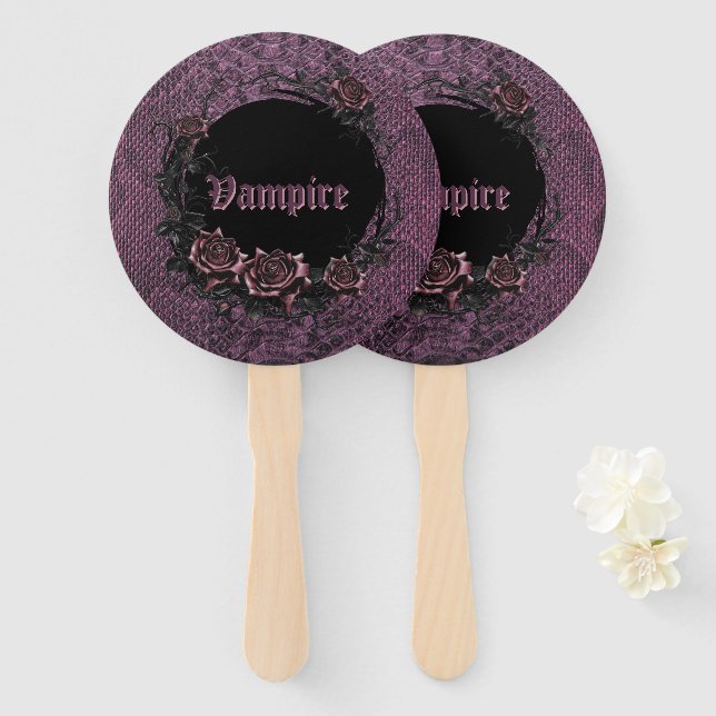 Halloween spooky vampire party hand fan (Front and Back)
