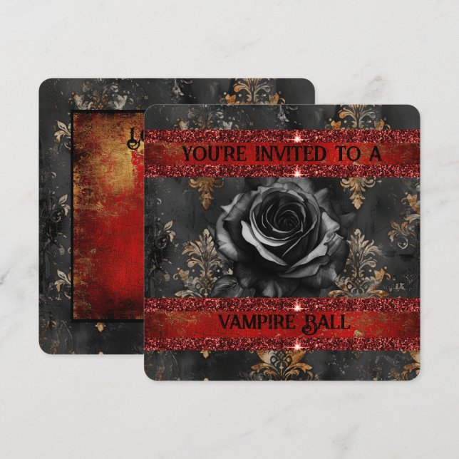 Halloween spooky vampire party invitation (Front/Back)