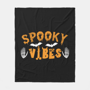 Halloween Spooky Vibes Birthday Fleece Blanket