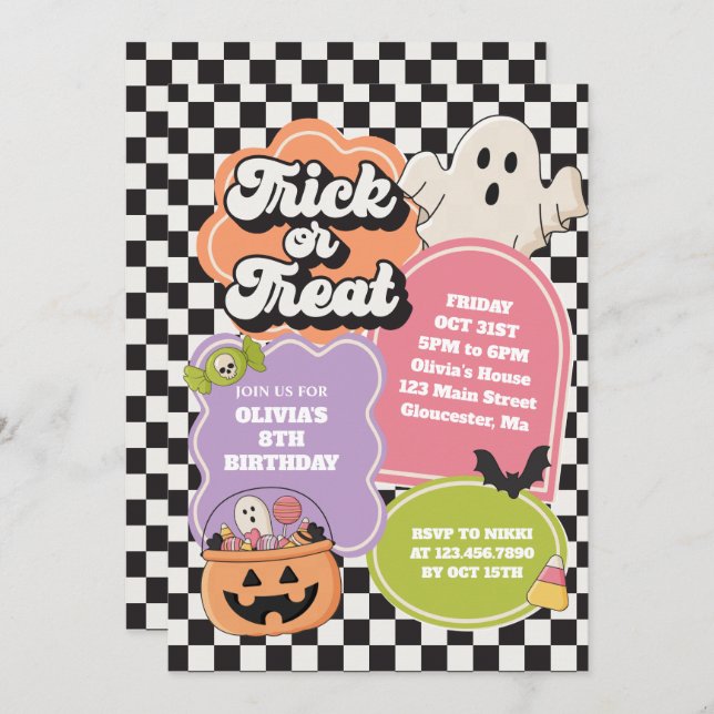 Halloween Spooky Vibes Birthday Invitation (Front/Back)