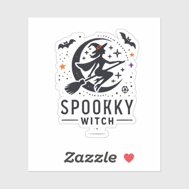 Halloween Spooky Witch Design - Flying on Broom (Sheet)