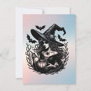 Halloween Spooky Witch Postcard