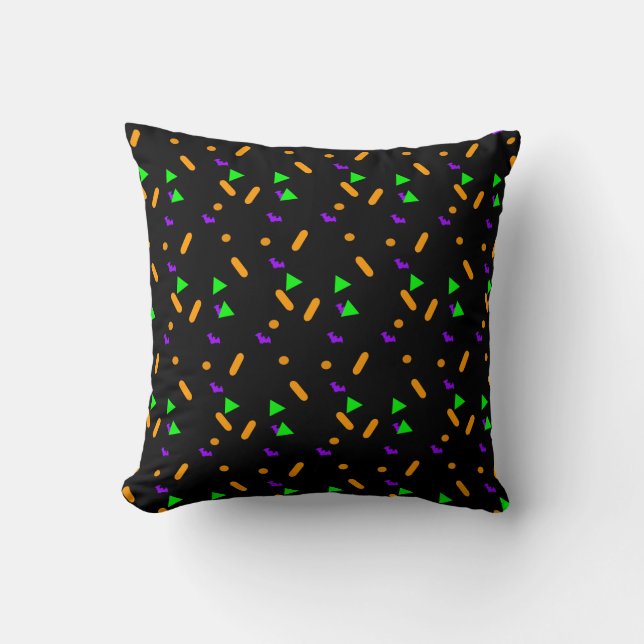 Halloween Sprinkles Bat Sugar Pattern Throw Pillow (Front)