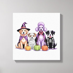 Halloween Squad Dog Canvas Print
