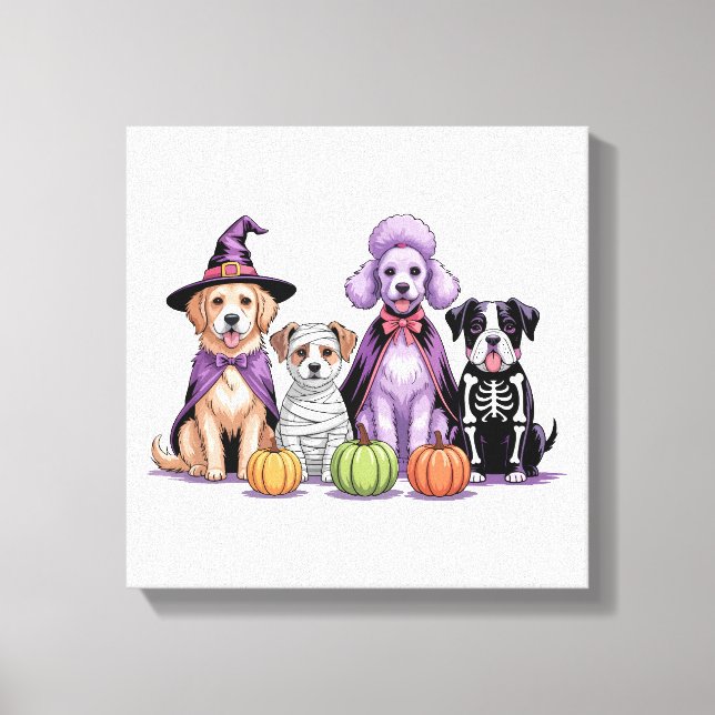 Halloween Squad Dog Canvas Print (Front)