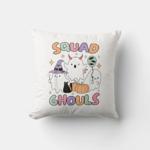 Halloween Squad Ghosts Ghouls Funny Spooky Women G Throw Pillow