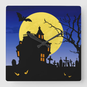 Halloween Square Wall Clock