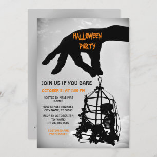 Halloween squelette main Invitation de la fête d'H