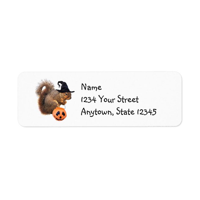Halloween Squirrel Return Address Labels (Front)