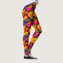 Halloween Stained Glass Pattern Leggings