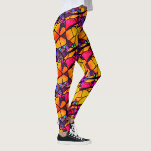 Halloween Stained Glass Pattern Leggings