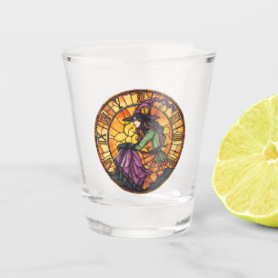 Halloween Stained Glass Steampunk Shot Glass