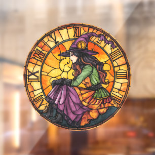 Halloween Stained Glass Steampunk Window Cling