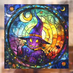 Halloween Stained Glass Steampunk Window Cling
