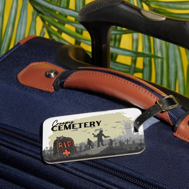 Halloween Stamp Collection "Creepy Cemetery"  Luggage Tag (Front Insitu 3)