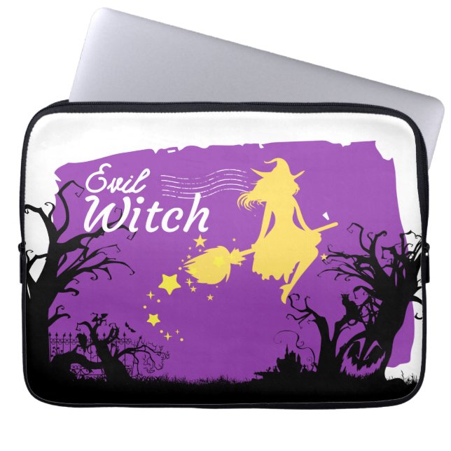 Halloween Stamp Collection "Evil Witch"  Laptop Sleeve (Front)
