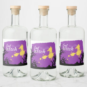 Halloween Stamp Collection "Evil Witch" Liquor Bottle Label