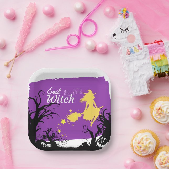 Halloween Stamp Collection "Evil Witch" Paper Plate (Party)