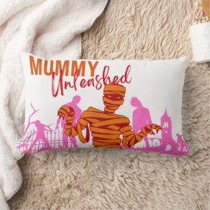 Halloween Stamp Collection "Mummy Unleashed" Lumbar Pillow