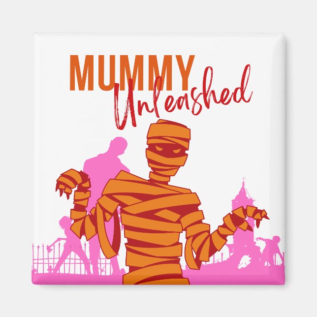 Halloween Stamp Collection "Mummy Unleashed" Magnet (Front)