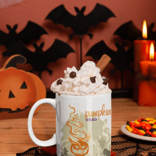 Halloween Stamp Collection "Pumpkinhead" Two-Tone Coffee Mug