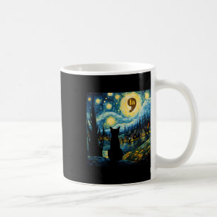 Halloween Starry Night Black Cat Comma La Kamala H Coffee Mug