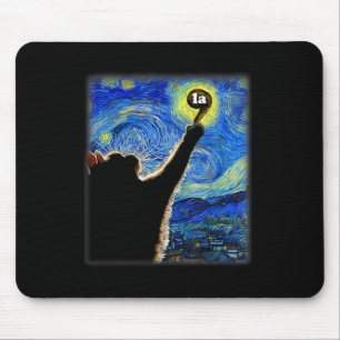 Halloween Starry Night Cat Comma La Kamala Harris Mouse Pad
