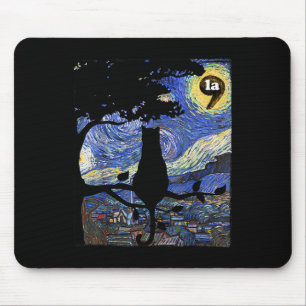 Halloween Starry Night Cat Comma La Kamala Harris  Mouse Pad
