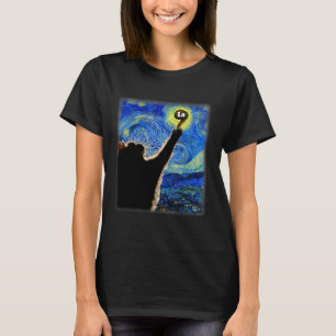 Halloween Starry Night Cat Comma La Kamala Harris T-Shirt