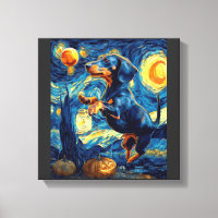 Halloween Starry Night Puppy Dachshund