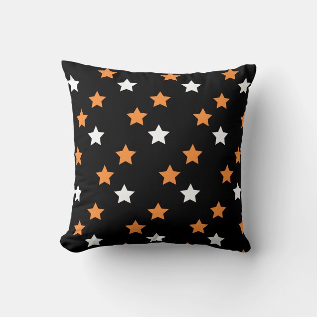 Halloween Stars Throw Pillow (Front)