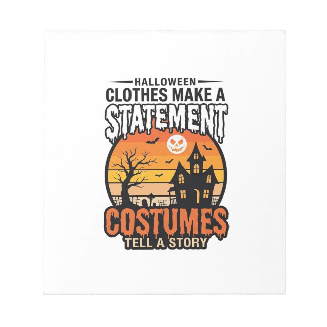 Halloween Statement Costumes Vintage T-Shirt Desig Notepad (Front)