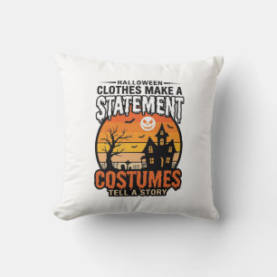 Halloween Statement Costumes Vintage T-Shirt Desig Throw Pillow