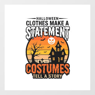 Halloween Statement Costumes Vintage T-Shirt Desig Window Cling
