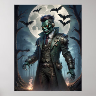 Halloween Steampunk Frankenstein's Monster Poster