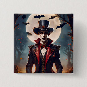 Halloween Steampunk Gothic Zombie Vampire 2 Inch Square Button